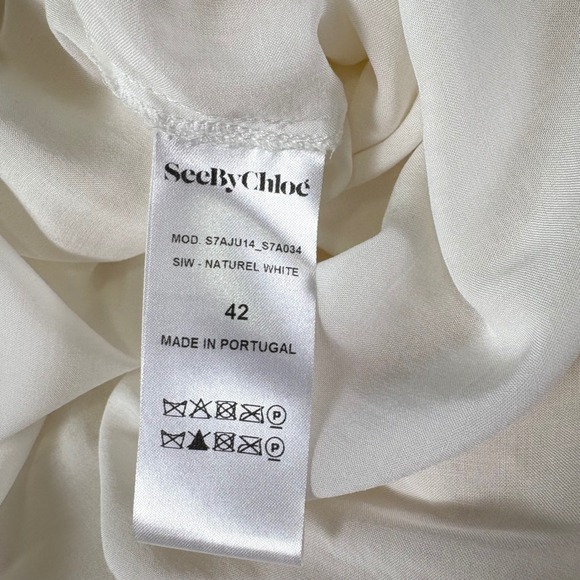 See By Chloé Lace Midi‎ Skirt 42 US 12 Pleated Tiered Coquette Feminine Dainty - Picture 6 of 9